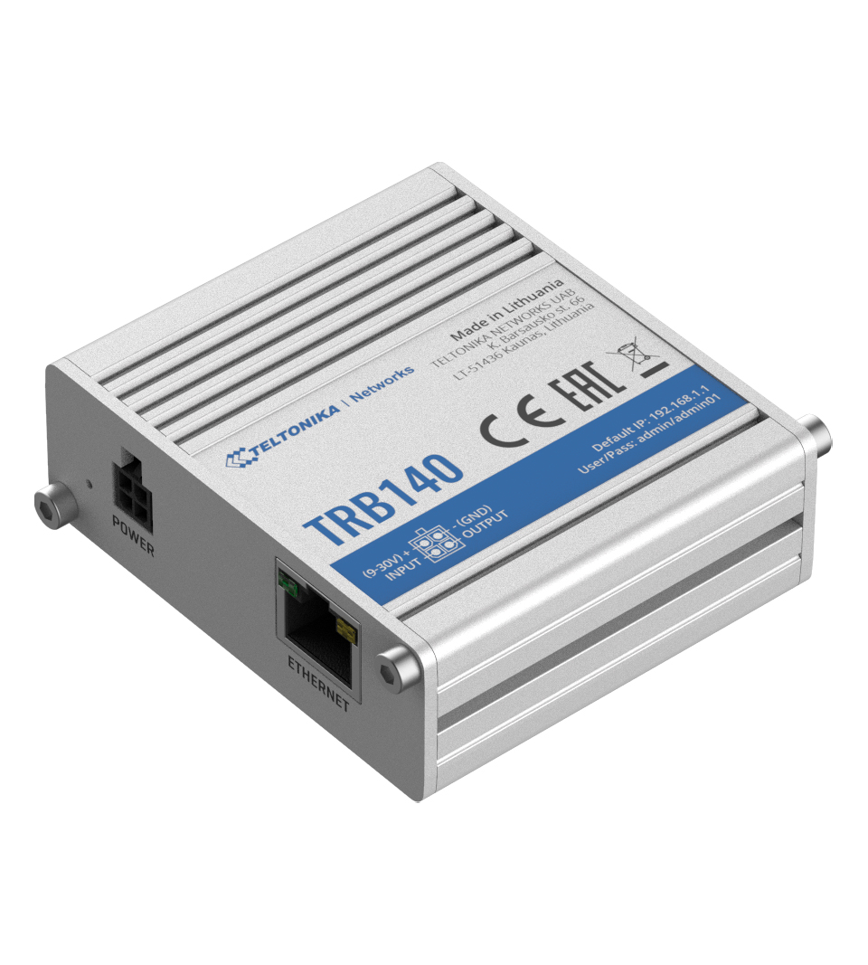 TRB140 industriel gateway TRB140 er en ultra-lille, let og energieffektiv industriel gateway