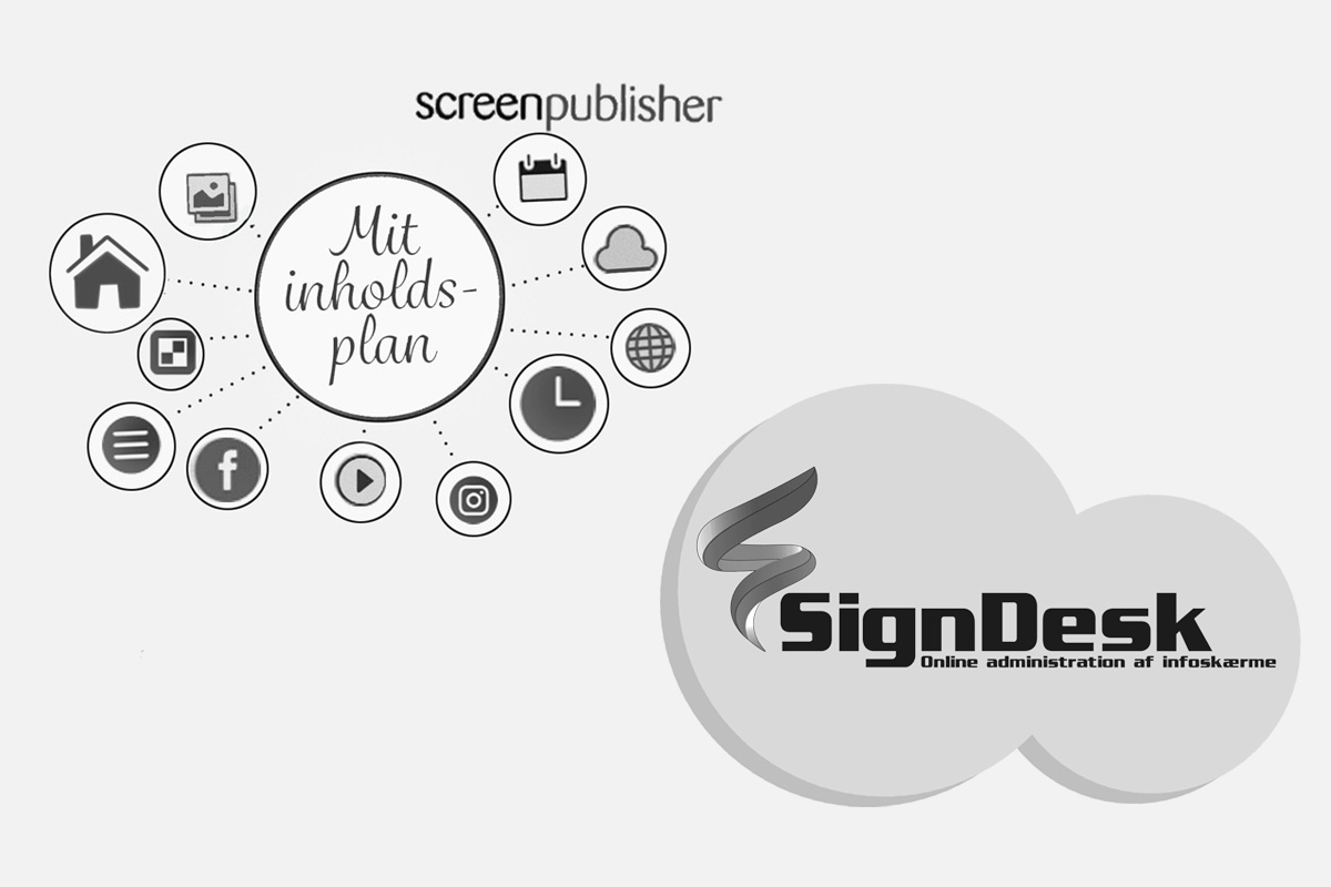 Screenpublisher og SignDesk Administration værktøj til infoskærme løsninger