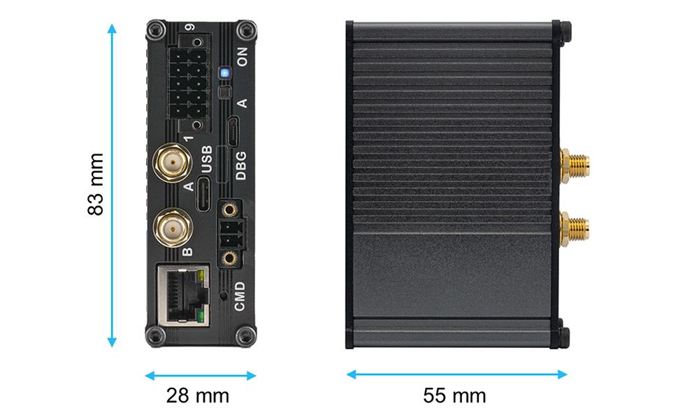 IoT-LINK Size IOT-LINK – Compact form factor: only 83 x 28 x 55 mm